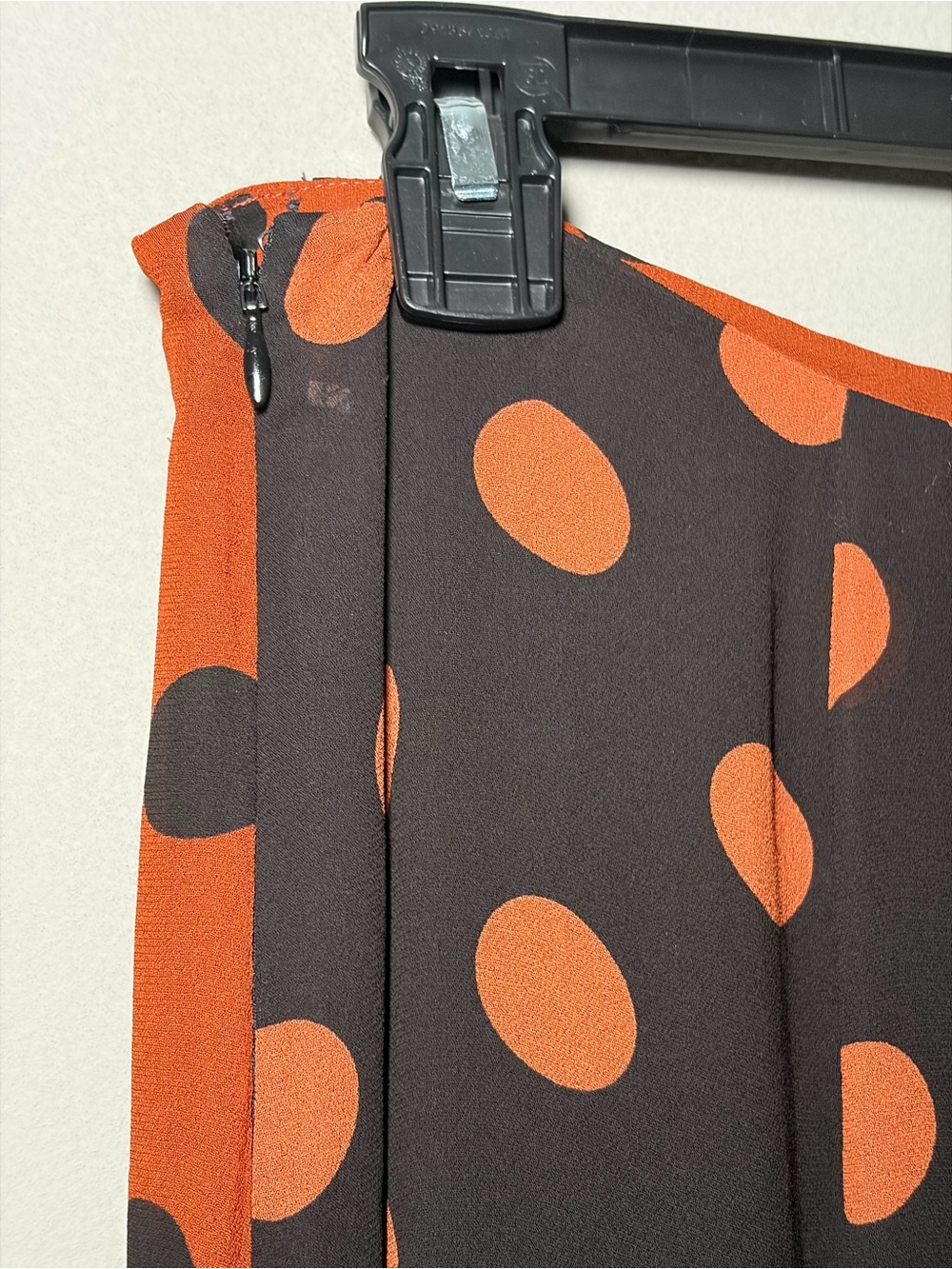 Maeve by Anthropologie Oksana Midi Skirt Orange Black Polka Dot Medium Fall - Picture 6 of 13